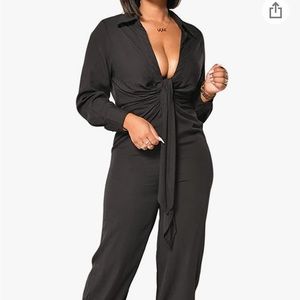 Womens black jumpsuit. 95% polyester 5% spandex. NWOT